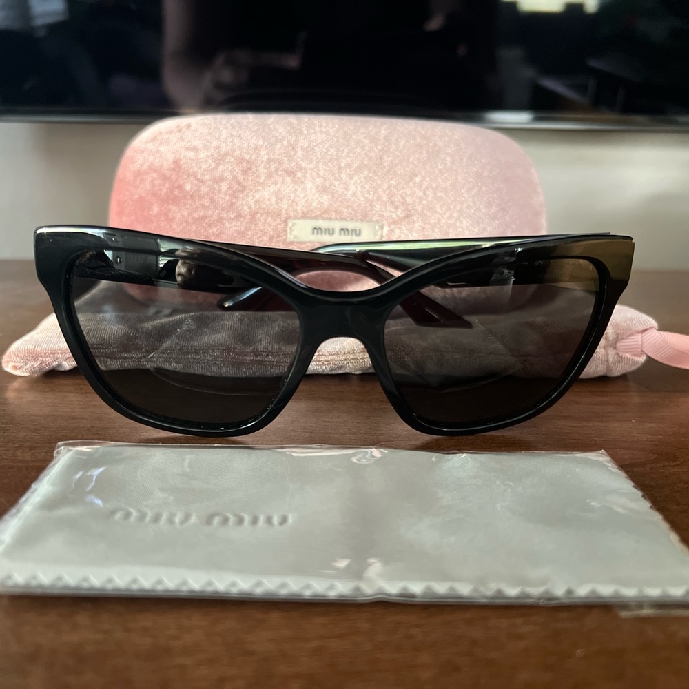 Miu Miu Glossy Black Sunglasses NWOT
